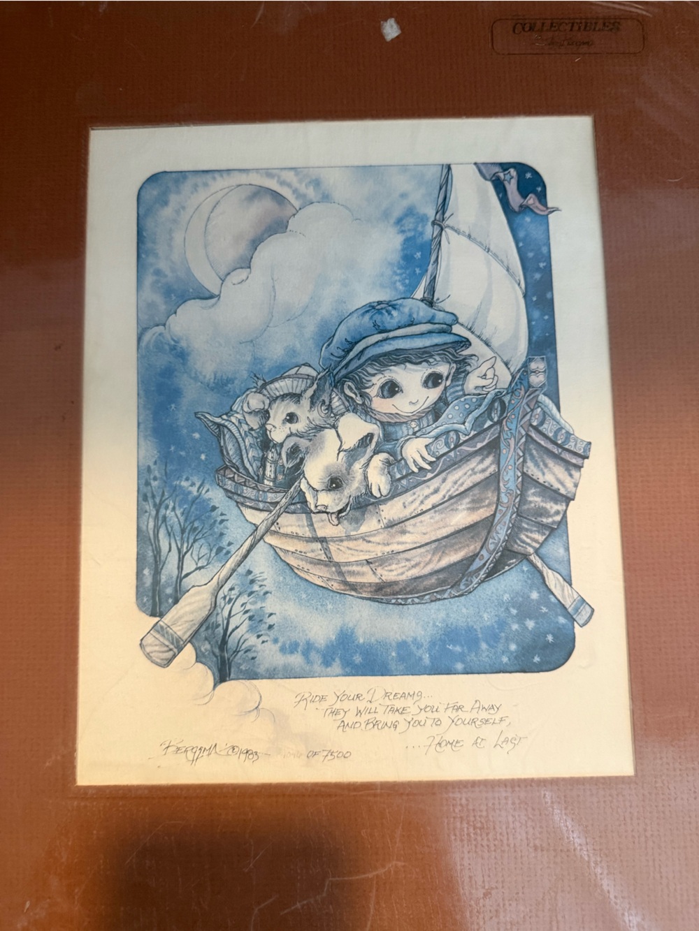 Vintage Jody Bergsma Signed Limited Edition Matted Print "Follow Your Dreams"